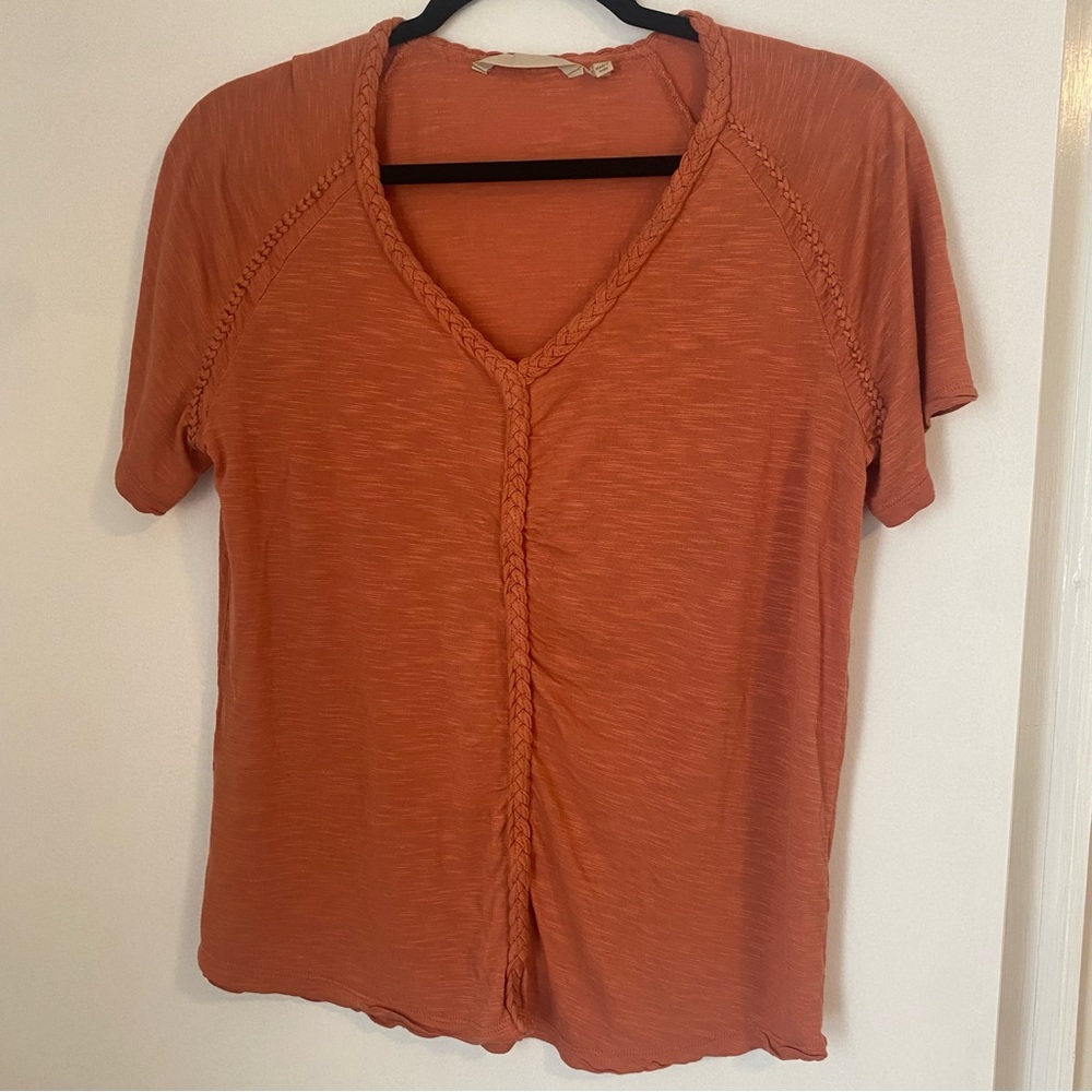 Soft Surroundings Terracotta Braided Blouse